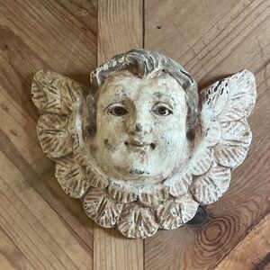 Antique Hand Carved Angelic Wall Art